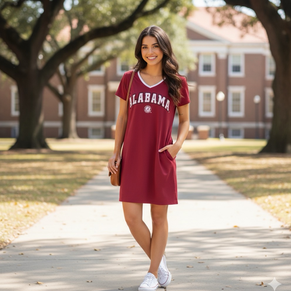 Alabama Crimson Tide Football Tee Dress Euc Alabama Crimson Tide Football Tee Dress Euc